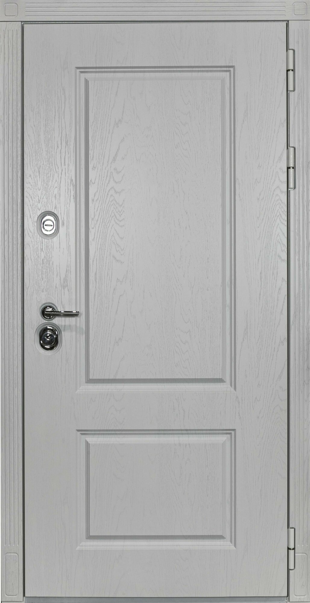 Входная дверь МХ-9 2050х960 Левая Альберо браш грей - Д11 Белый софт УТ-00080491 - фотография № 2
