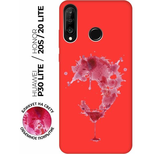 Матовый чехол Cocktail Splash для Huawei P30 Lite / Honor 20 Lite / Honor 20s / Хуавей П30 Лайт / Хонор 20 Лайт / Хонор 20s с 3D эффектом красный матовый чехол introvert w для honor 20 lite 20s huawei p30 lite хуавей п30 лайт хонор 20 лайт 20s с 3d эффектом синий