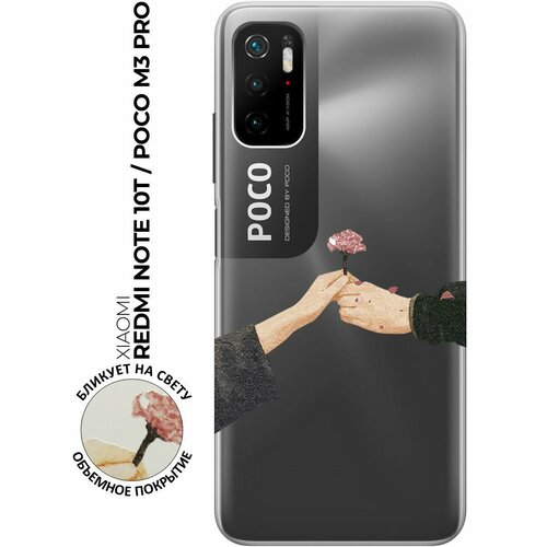 Силиконовый чехол с принтом Hands для Xiaomi Redmi Note 10T / Poco M3 Pro / Сяоми Поко М3 Про / Сяоми Редми Ноут 10Т силиконовый чехол на xiaomi poco m3 pro сяоми поко м3 про голубые клематисы прозрачный