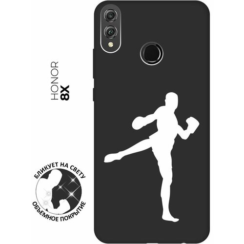 Матовый чехол Kickboxing W для Honor 8X / Хонор 8Х с 3D эффектом черный матовый чехол cute stickers для honor 8x хонор 8х с 3d эффектом черный