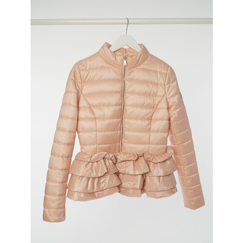 фото  куртка liu jo демисезонная, силуэт трапеция, без карманов, без капюшона, размер 46, розовый