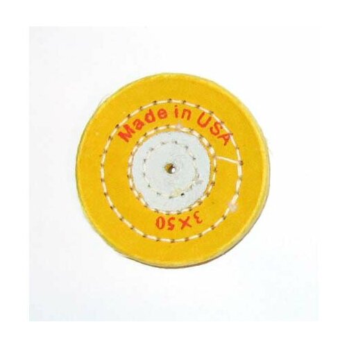 Круг полировальный муслиновый желтый 3х50, Ф75 мм , применяется для полировки изделий из металла, дерева, пластика