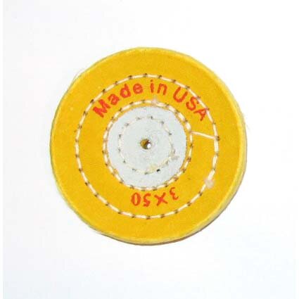 фото Круг полировальный муслиновый желтый 3х50, Ф75 мм , применяется для полировки изделий из металла, дерева, пластика