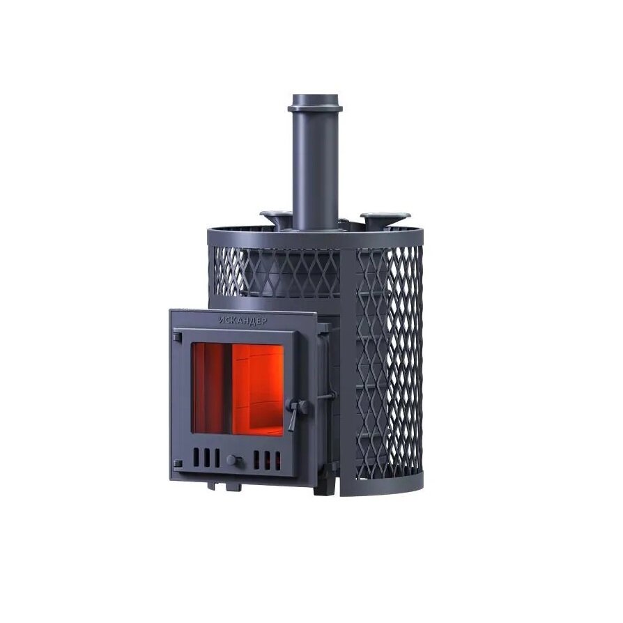 фото Чугунная дровяная печь для бани Искандер ЗК 25 Ураган (М)