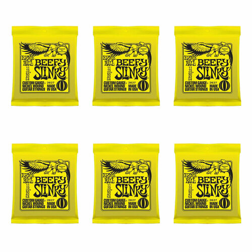 Струны для электрогитары Ernie Ball 2627 Beefy Slinky 6-Pack 11-54