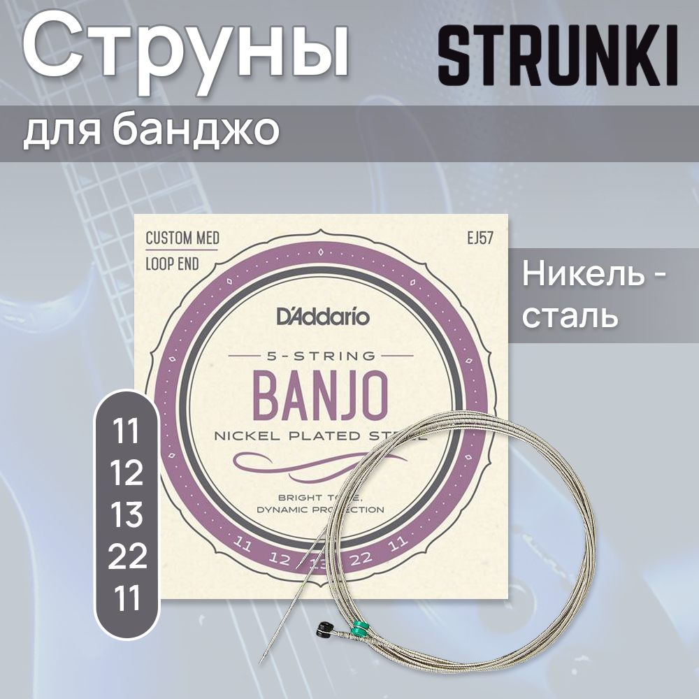 Струны для банджо D'Addario Banjo EJ57 11-22