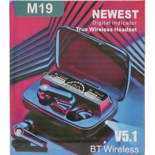 Беспроводные наушники M19 с микрофоном и шумоподавлением Bluetooth наушники TWS для спорта 99000₽