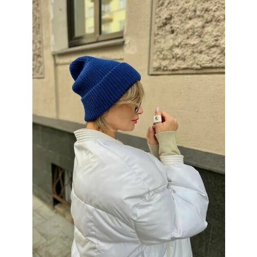 фото Шапка бини peony & wool, размер m/l, синий