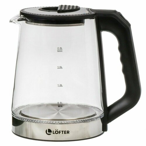 Чайник электрический Lofter 2 л с подсветкой 1500 Вт скрытый нагревательный элемент стекло 460500 302000₽