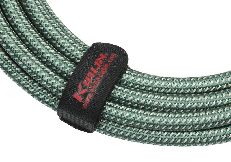 Kirlin IWB-202PFGL 3M OL - кабель инструментальный, Разъемы: 1/4" прямой моноджек - 1/4" угловой моноджек, позолоченные, Материал проводника: медь, Длина: 3 м, Толщина: 7 мм, Оболочка: тканная, Цвет: оливковый — фото 1