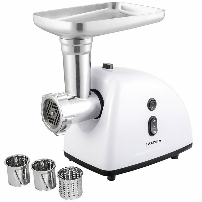 Мясорубка SUPRA MGS-1805T 1800 Вт реверс 3 насадки-терки белый