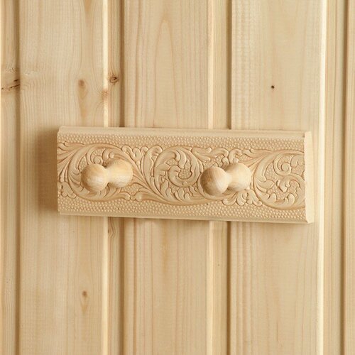 Вешалка Классика 2 крючка липа 20х25х65 см Русские узоры 417₽