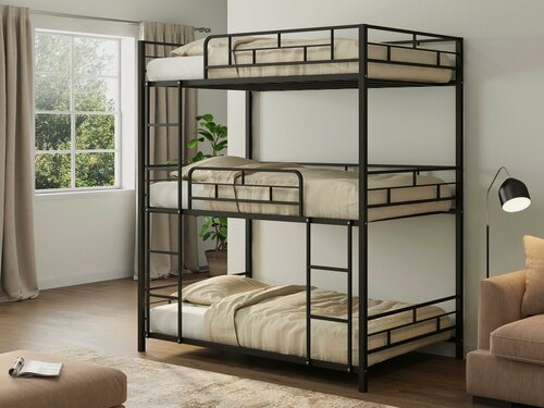 Изображение товара Трехъярусная кровать Эверест 90 Черный