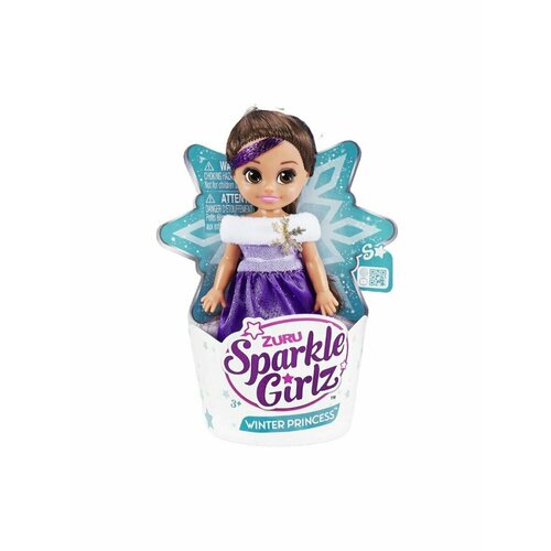 Zuru. Sparkle Girlz Мини Кукла зимняя принцесса в бело-фиолетовом наряде / 10031 фиолетовый