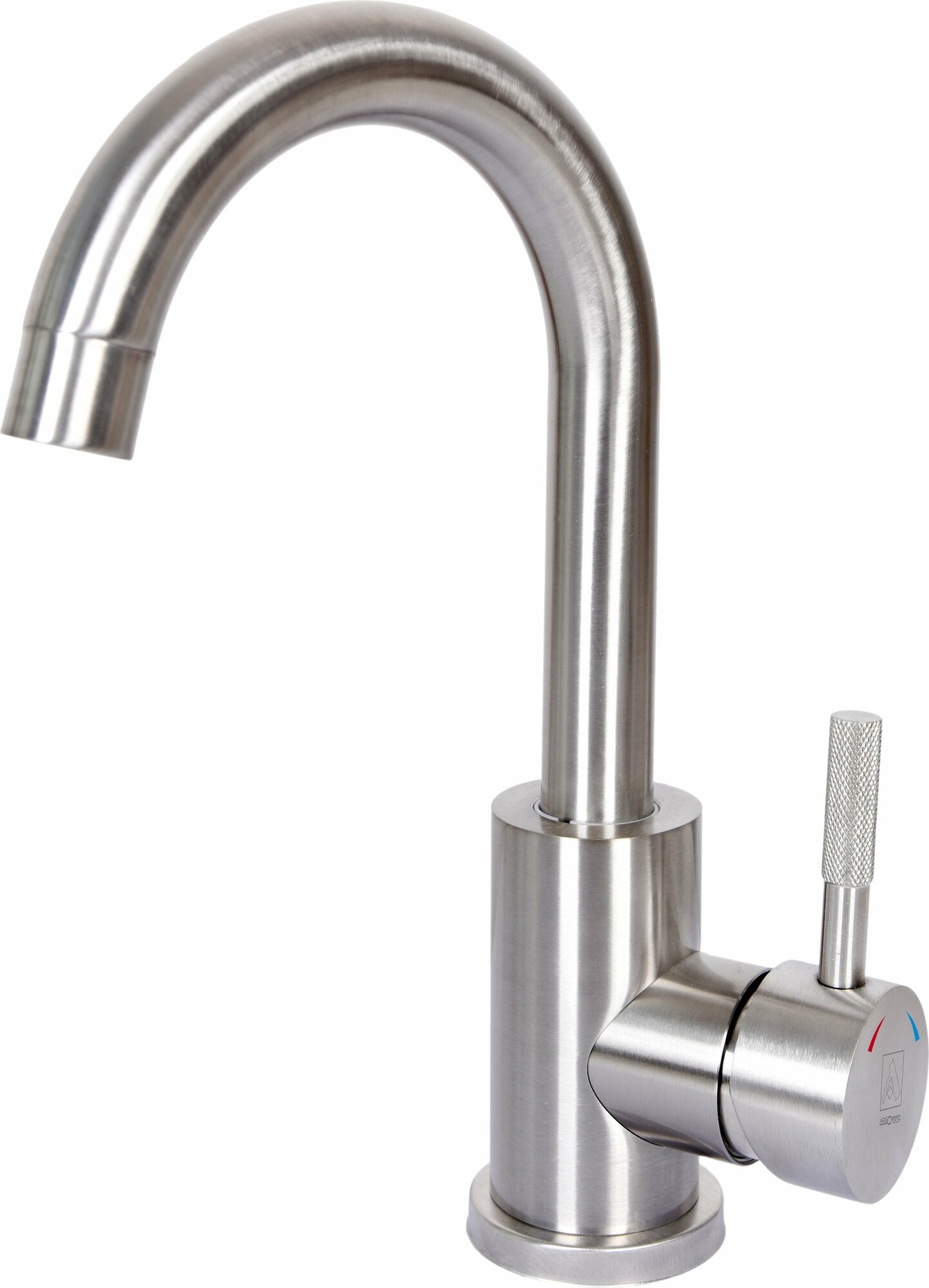 фото Смеситель для раковины ARGO SOLID 35-02 J-обр. излив, нержавеющая сталь