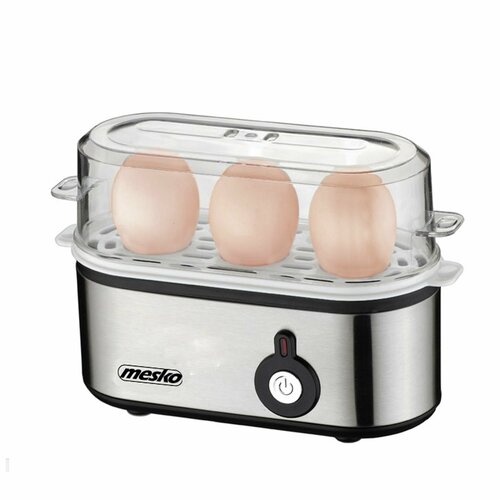 Яйцеварка электрическая на 3 яйца Mesko MS 4485 350 Вт, автовыключение, металл, серебристая / Аппарат для приготовления яиц пашот на пару форма для приготовления яиц пашот smart solutions egler ss dep pp 22 11 8