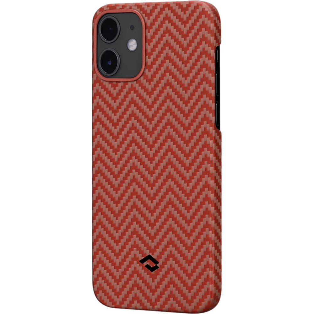 Чехол Pitaka MagEZ Case для iPhone 12 mini, цвет Красный/Оранжевый (Herringbone) (KI1207)