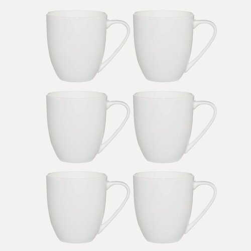 Изображение товара Кружка, Kuchenland, 450 мл, 6 шт, фарфор F, белая, Ideal white