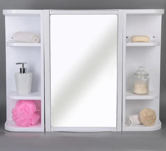 фото Полка для ванной Berossi на 3 уровня, белая, 73.3х14.6х55 см,