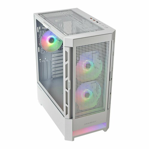 Корпус для ПК Cougar Airface RGB White, 2х140mm + 1x120mm ARGB Fan, ARGB Fan Hub, без БП, белый, ATX fan aerocool saturn 12f argb pro