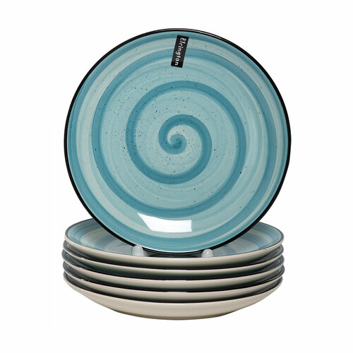 Тарелка обеденная Elrington Аэрограф Мятный бриз, керамическая, 19 см, 6 шт