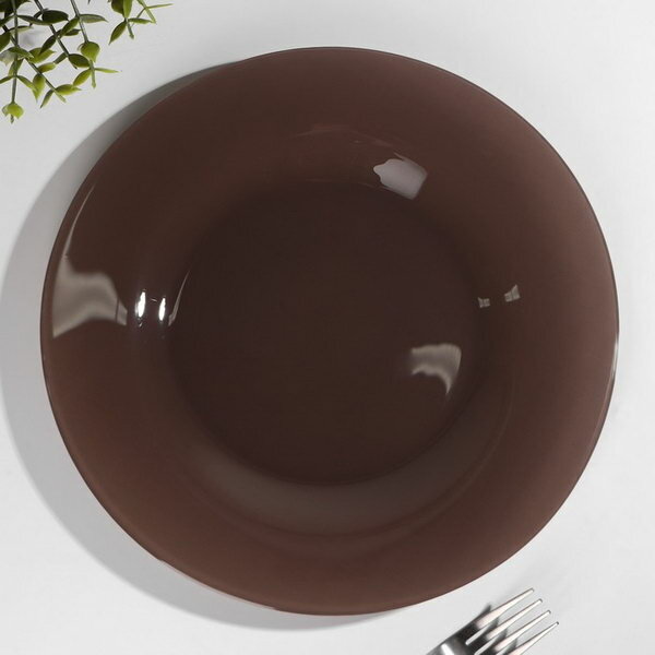 Тарелка стеклянная "Браун Сити", d=26 см, цвет коричневый