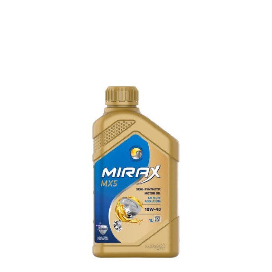Моторное масло MIRAX MX5 SAE 10W-40 API SL/CF, ACEA A3/B4, 12X1L