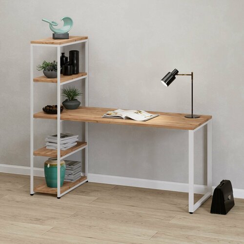 Стол-Стеллаж Айсберг Лофт 01 Белыйдуб крафт табак 10990₽