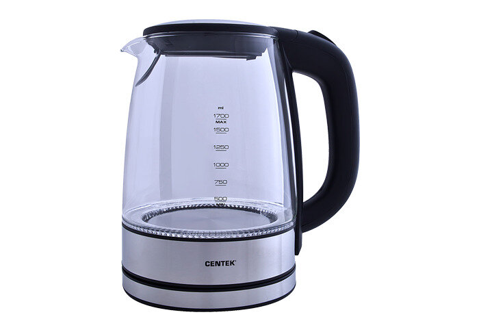 Электрический чайник Centek CT-0030, прозрачный, серебристый