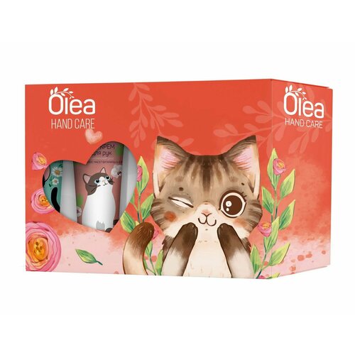Подарочный набор OLEA HAND CARE CATS: Крем для рук комплексный уход 30 мл + Крем для рук увлажняющий 30 мл + Крем для рук питательный 30 мл