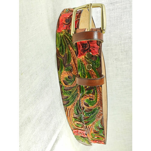 фото Ремень , размер 120, бежевый, золотой хельга шванцхен, leatherca