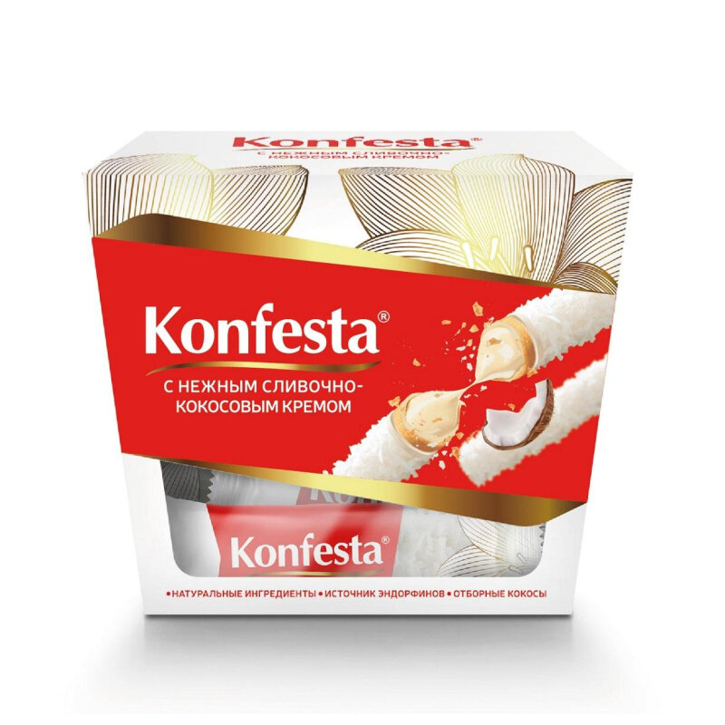 Конфеты Konfesta с кокосовой начинкой, 130 гр - фотография № 6