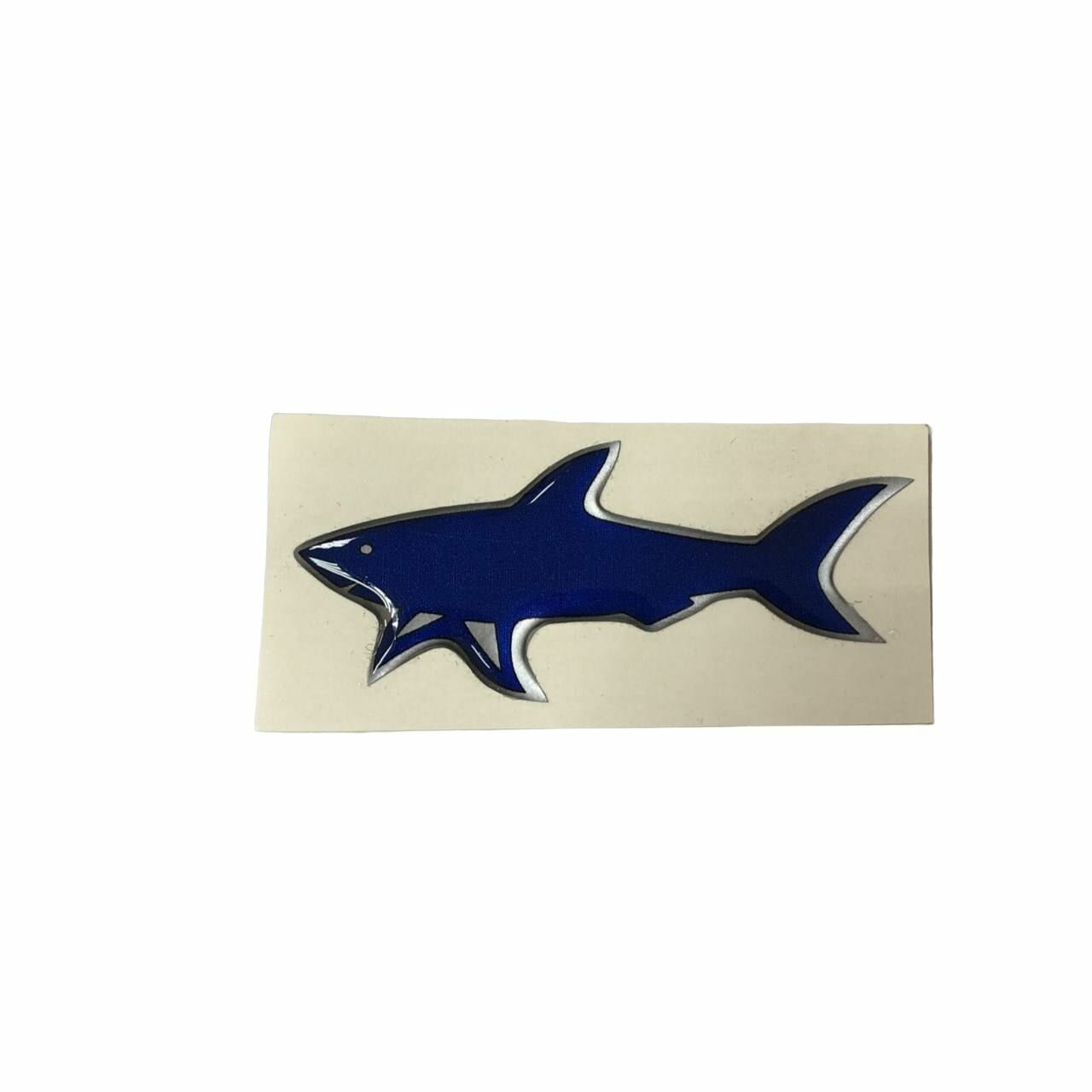 Наклейка на гос номер Акула 7х3 см, синяя, 2шт