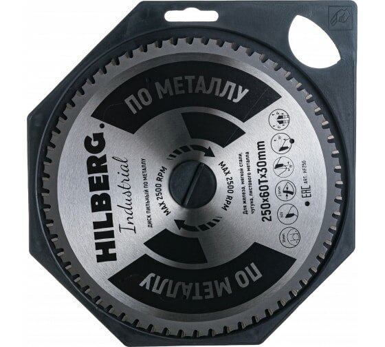 Диск пильный Hilberg Industrial Металл 250х30х60 зубьев