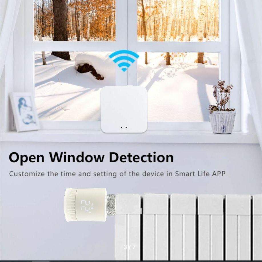 Умный регулятор температуры для радиатора Zigbee E68 - фотография № 3