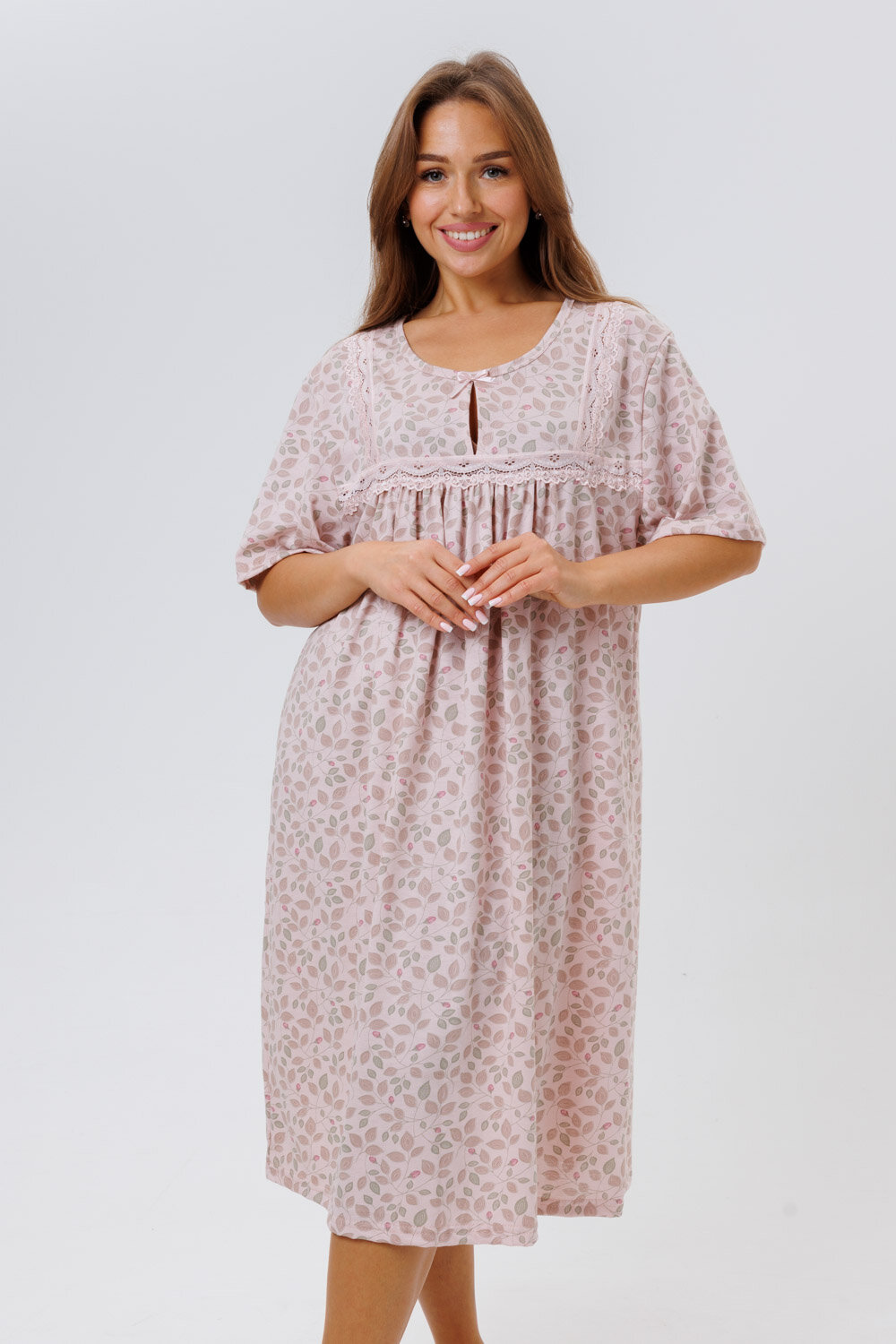 Сорочка Modellini, размер 58, розовый, бежевый - фотография № 3