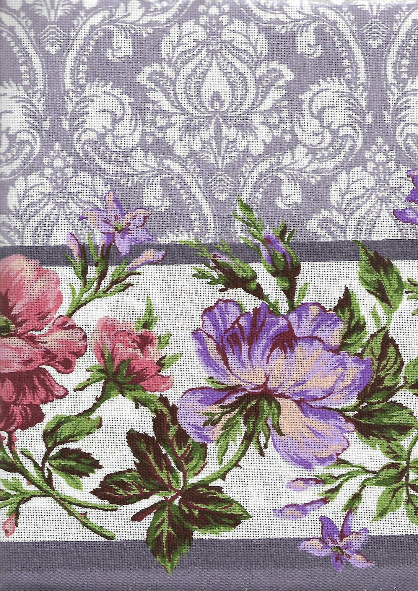 фото Скатерть Лен Маки 120 на 150 см Цветы Пионы