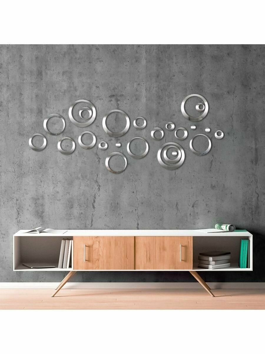 фото Зеркальные наклейки "Полосы", наклейки на стену для декора