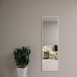 Зеркало настенное в алюминиевой раме ALUMIRROR, 161x45 см. Цвет: Белое