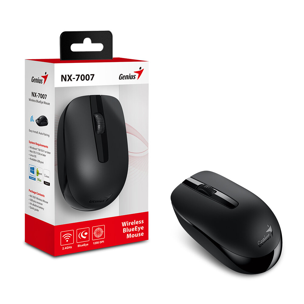 Мышь Genius NX-7007 black-red USB (31030026404) - фото №5