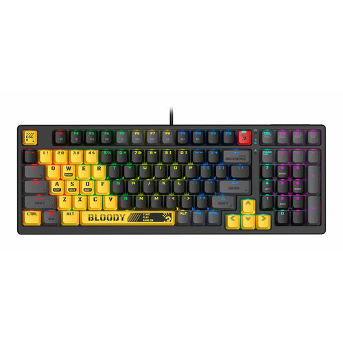 Клавиатура A4Tech Bloody S98 механическая желтыйсерый USB for gamer LED SPORTS LIME 709300₽