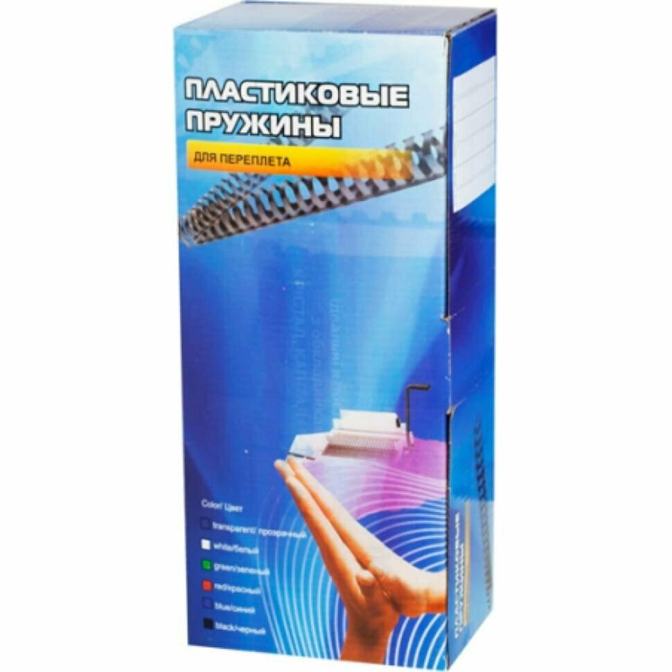 Пружина пластиковая OFFICE KIT , 12мм, 71 - 90 листов, A4, 100, белый - фото №10