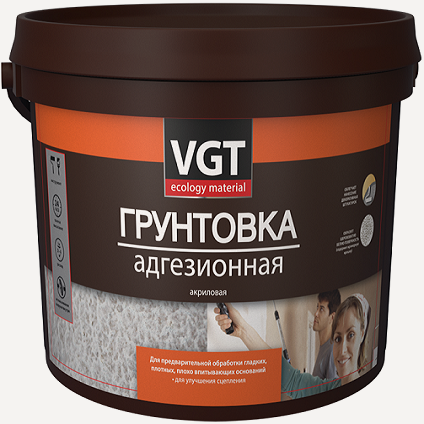 Изображение товара Грунтовка Адгезионная VGT ВД-АК-0301 3кг с Мраморной Крошкой, Белая для Декоративных Штукатурок / ВГТ Адгезионная.