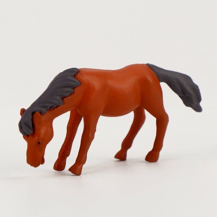 Миниатюра кукольная «Лошадка», набор 2 шт, размер 1 шт. — 4,5 × 2,5 × 1 см, цвет коричневый