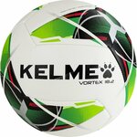 Мяч футбольный KELME Vortex 18.2, арт. 9886120-127, размер 4, 32 панели, ПУ, машинная сшивка, белый-зеленый - изображение