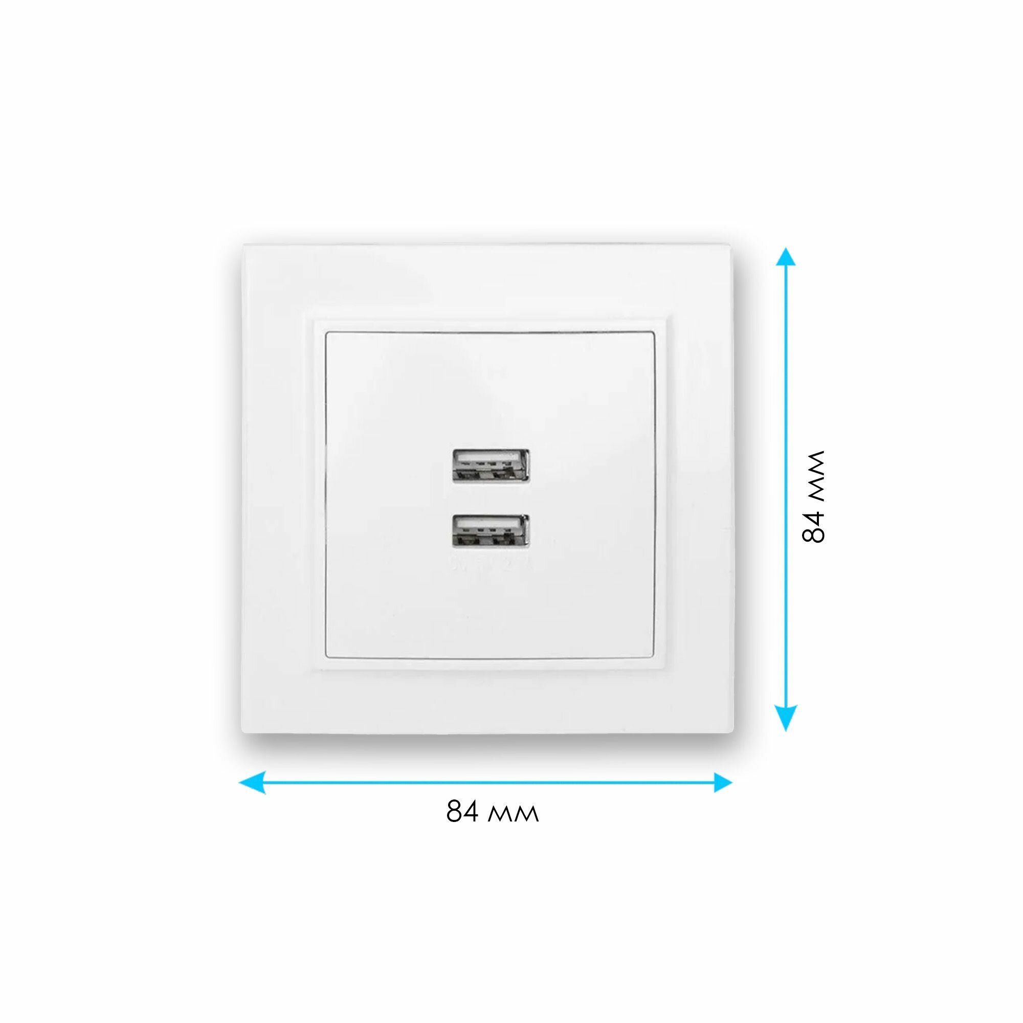 ERR-2USB-100 Минск Розетка USB 2-местная СП 2,1А белая EKF - фото №7