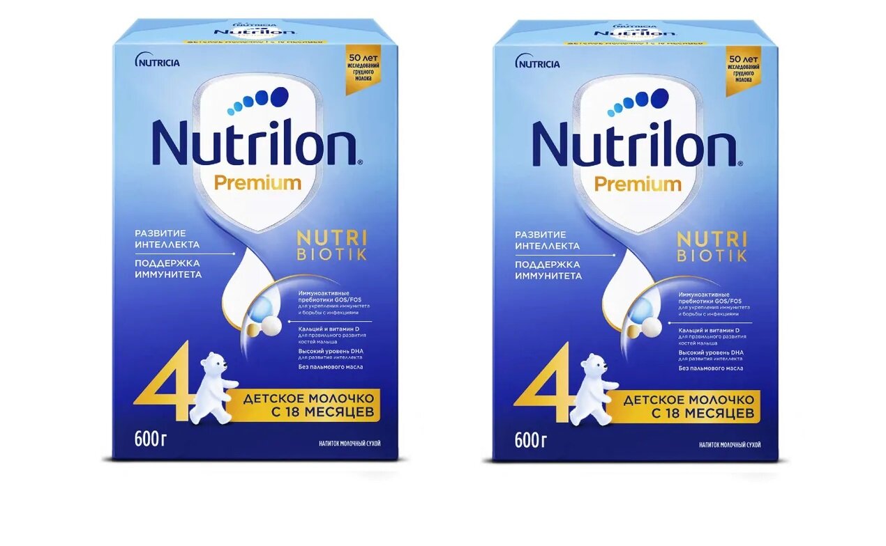 Смесь молочная Nutrilon Premium Junior 4 с 18 месяцев 600 г 2 шт