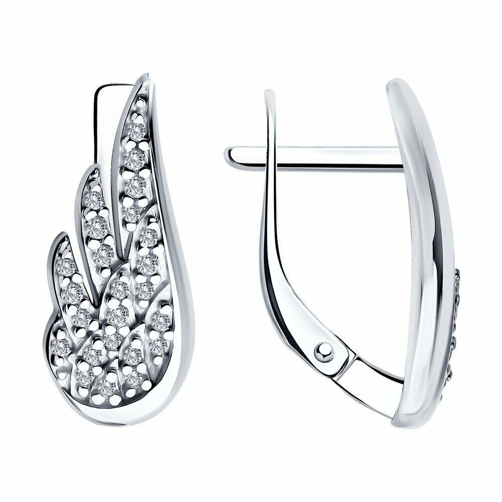 Серьги SOKOLOV, серебро, 925 проба, фианит