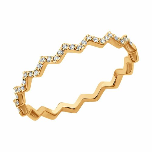 фото Кольцо diamant online, золото, 585 проба, бриллиант, размер 17, прозрачный