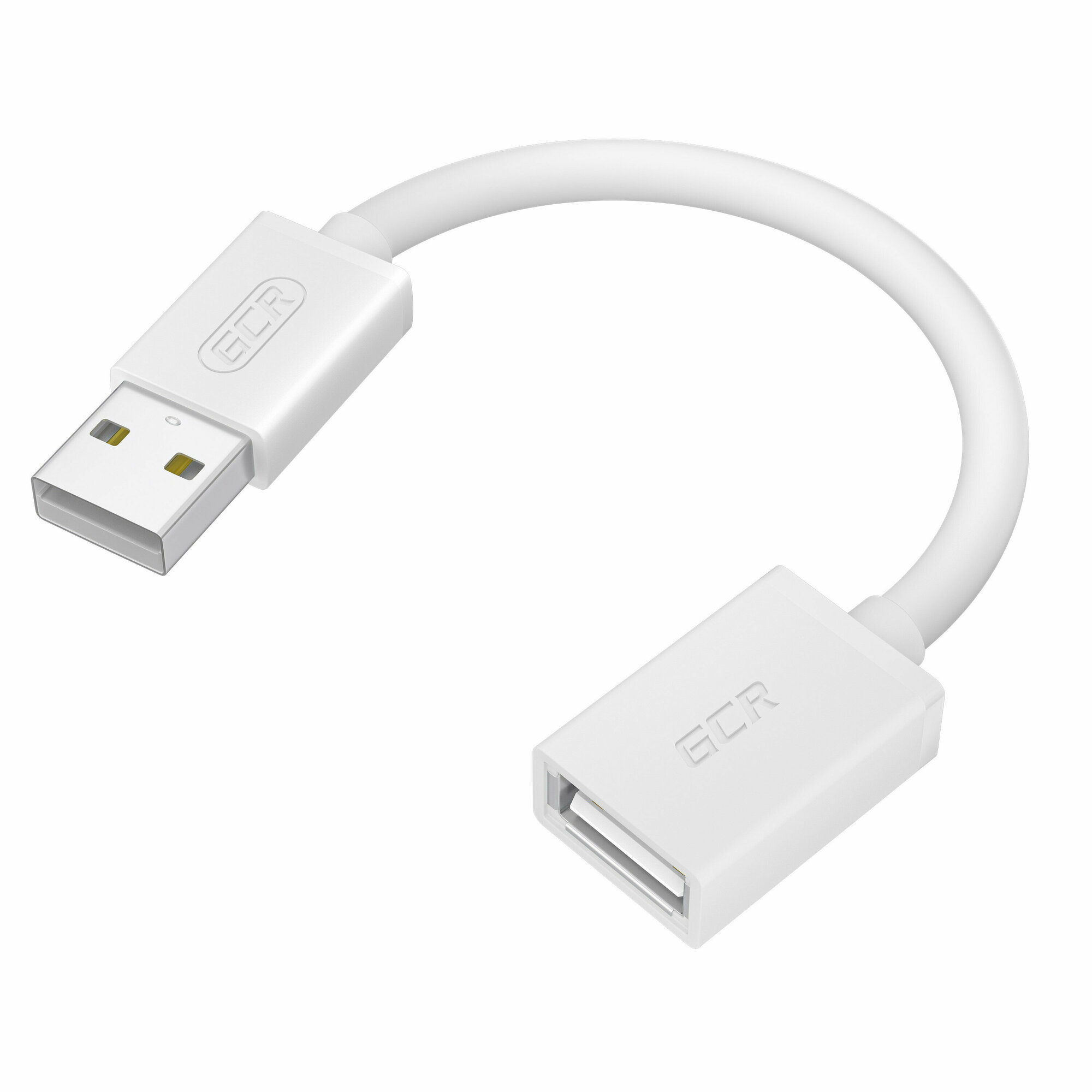 GCR Удлинитель 0.15m USB 2.0, AM/AF, белый, 28/28 AWG, морозостойкий, GCR-52438 Greenconnect USB 2.0 AM - USB 2.0 AF 0.15 м (GCR-52438) - фото №3